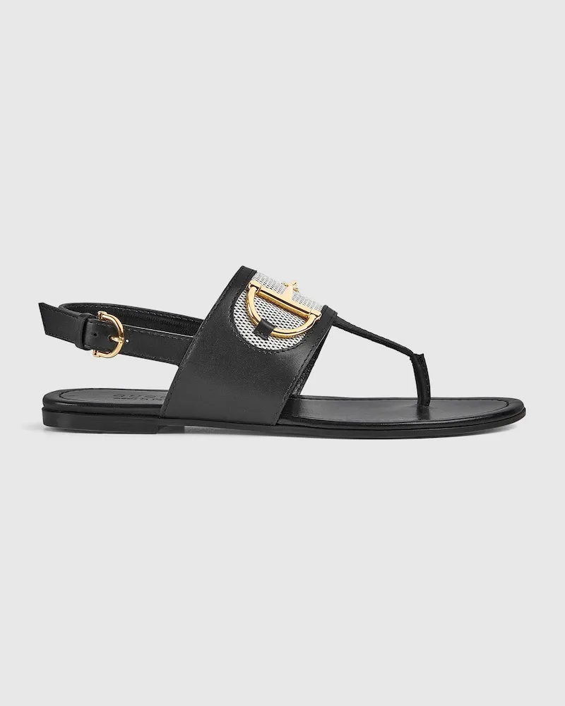 Gucci Damen-Zehensandale Mit Horsebit, Größe Schwarz