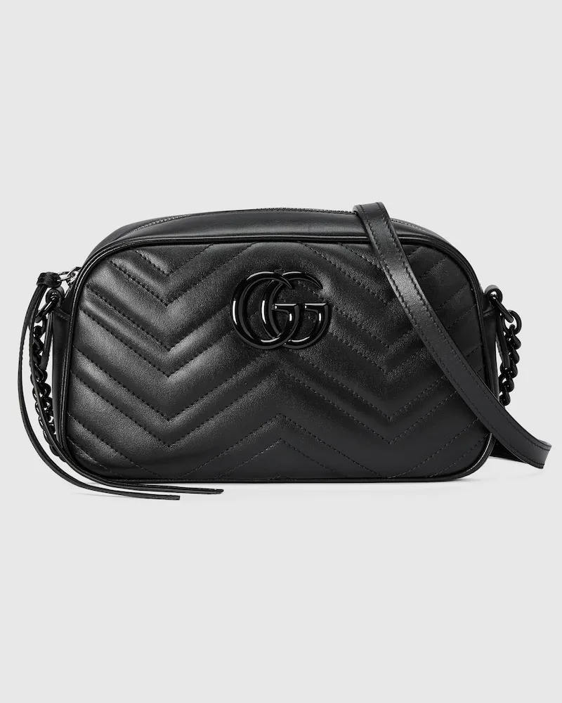 Gucci Kleine GG Marmont Kameratasche Schwarz