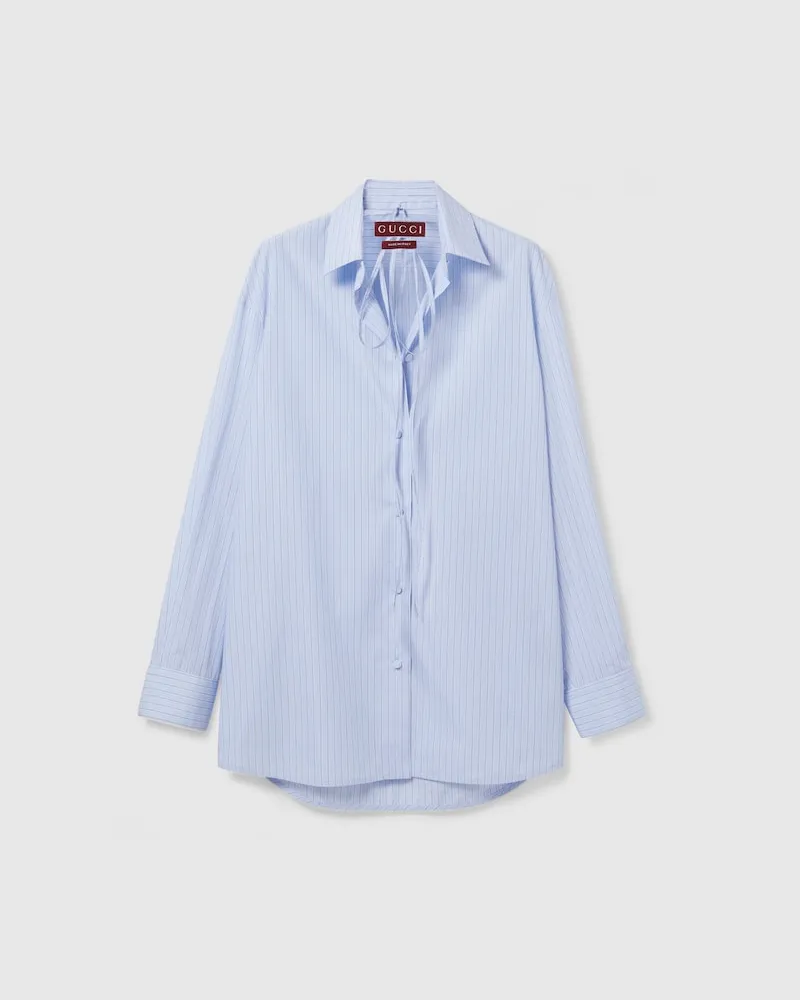 Gucci Bluse aus Gestreifter Baumwolle, Größe Blau