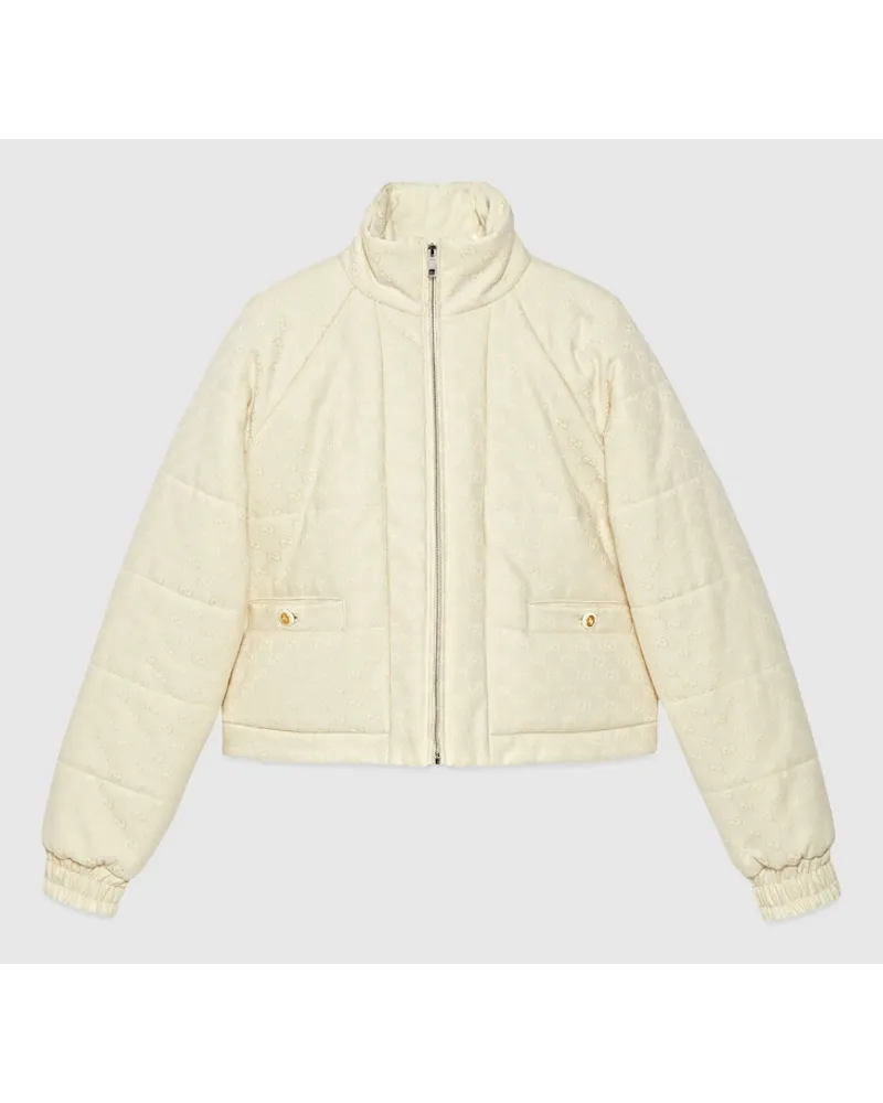 Gucci Bomberjacke Aus GG Canvas Weiß