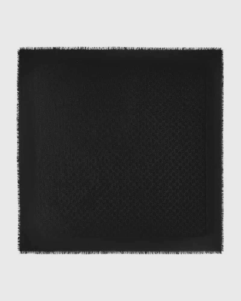 Gucci Halstuch aus GG Woll- Und Seidenjacquard Schwarz