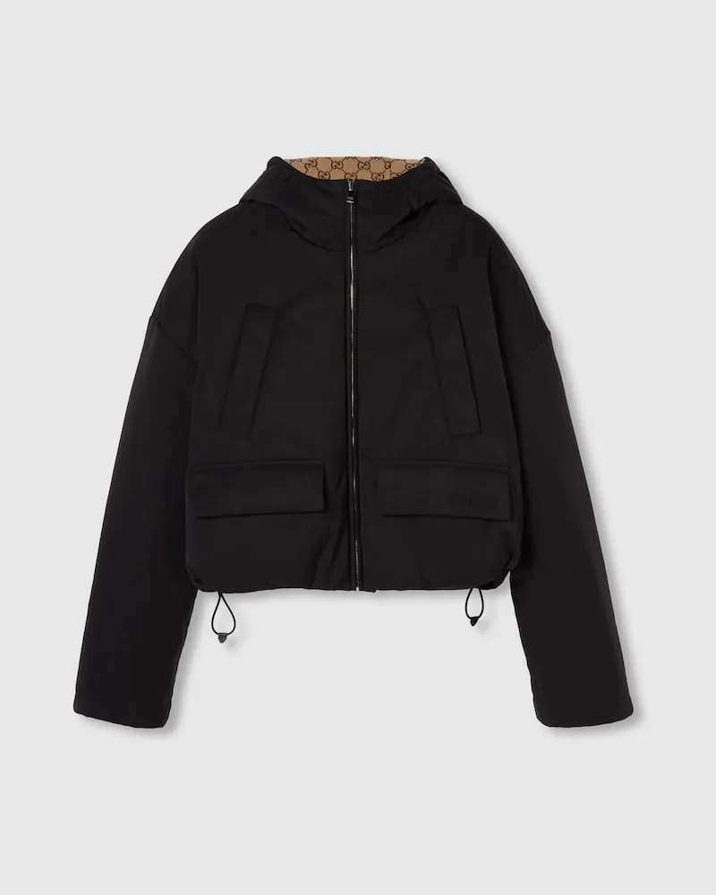 Gucci Wendbare Bomberjacke aus Polyester, Größe Schwarz