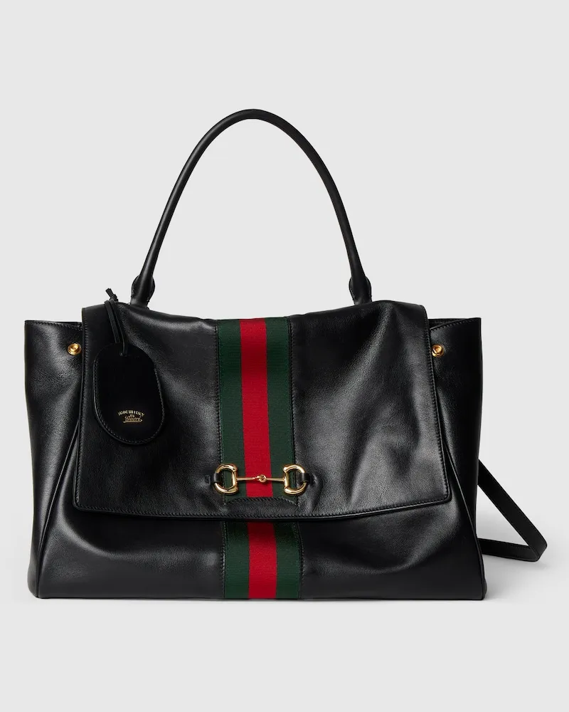Gucci Große Paparazzo Henkeltasche Schwarz