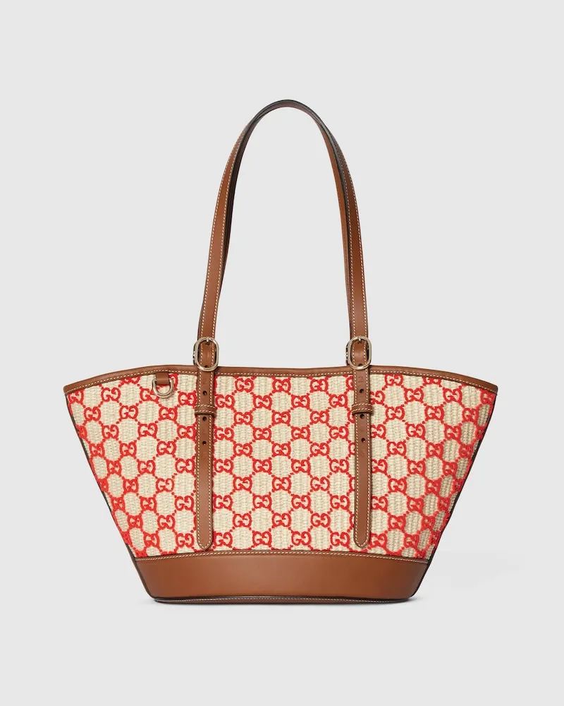 Gucci Kleiner, Geflochtener Shopper Rot