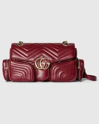 Gucci Kleine GG Marmont Multipocket-Tasche Rot