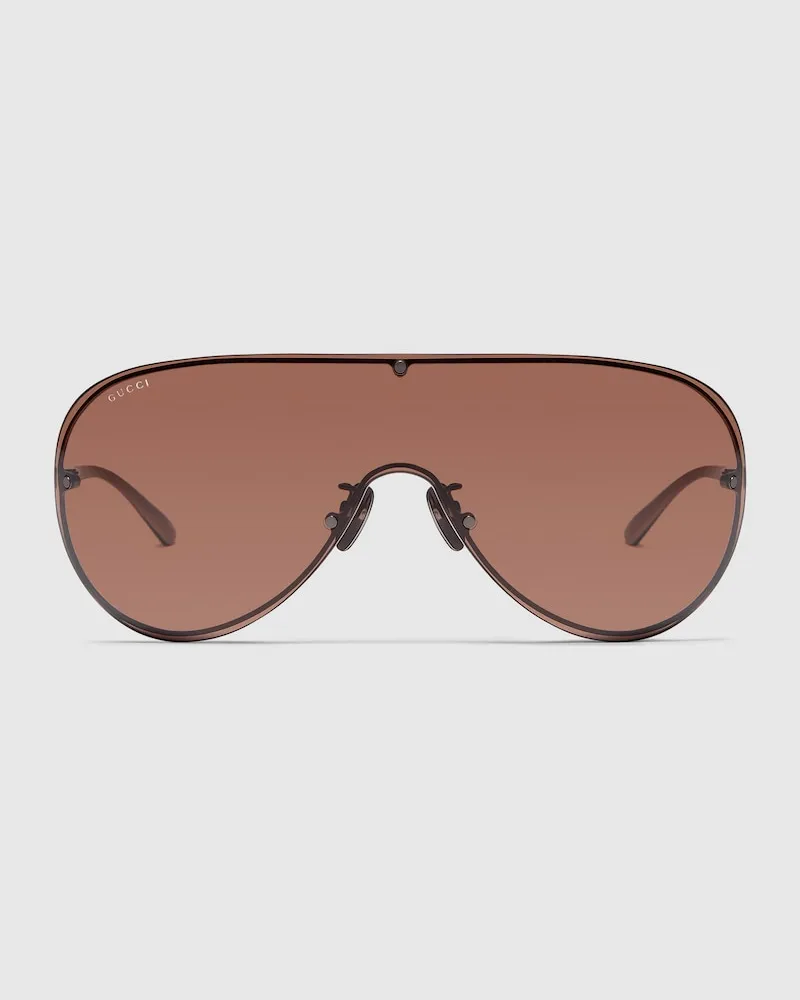 Gucci Sonnenbrille In Maskenform Braun
