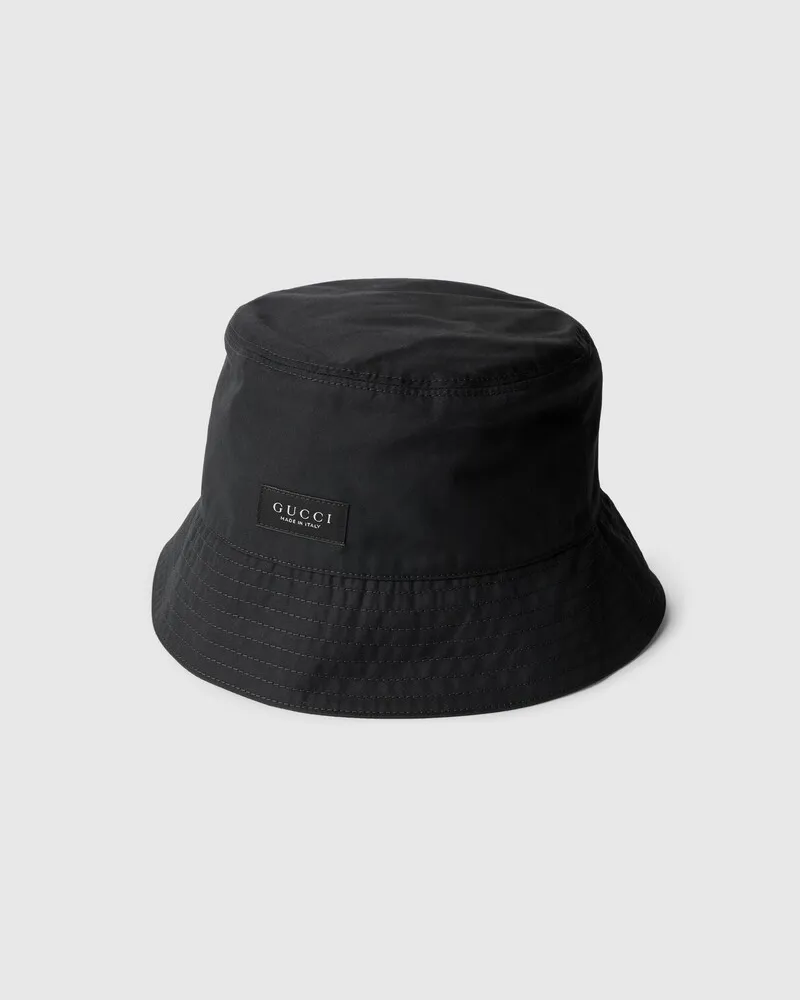 Gucci Fischerhut aus Baumwollcanvas Schwarz