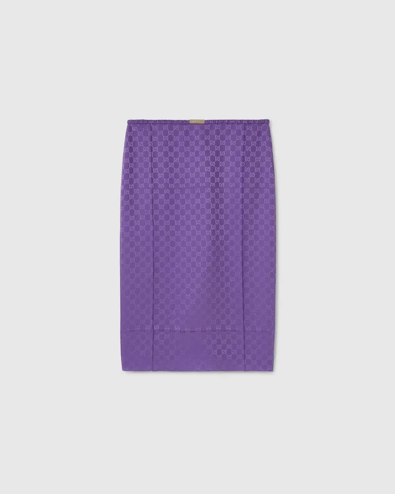Gucci Rock aus GG Seidenjacquard, Größe Violett