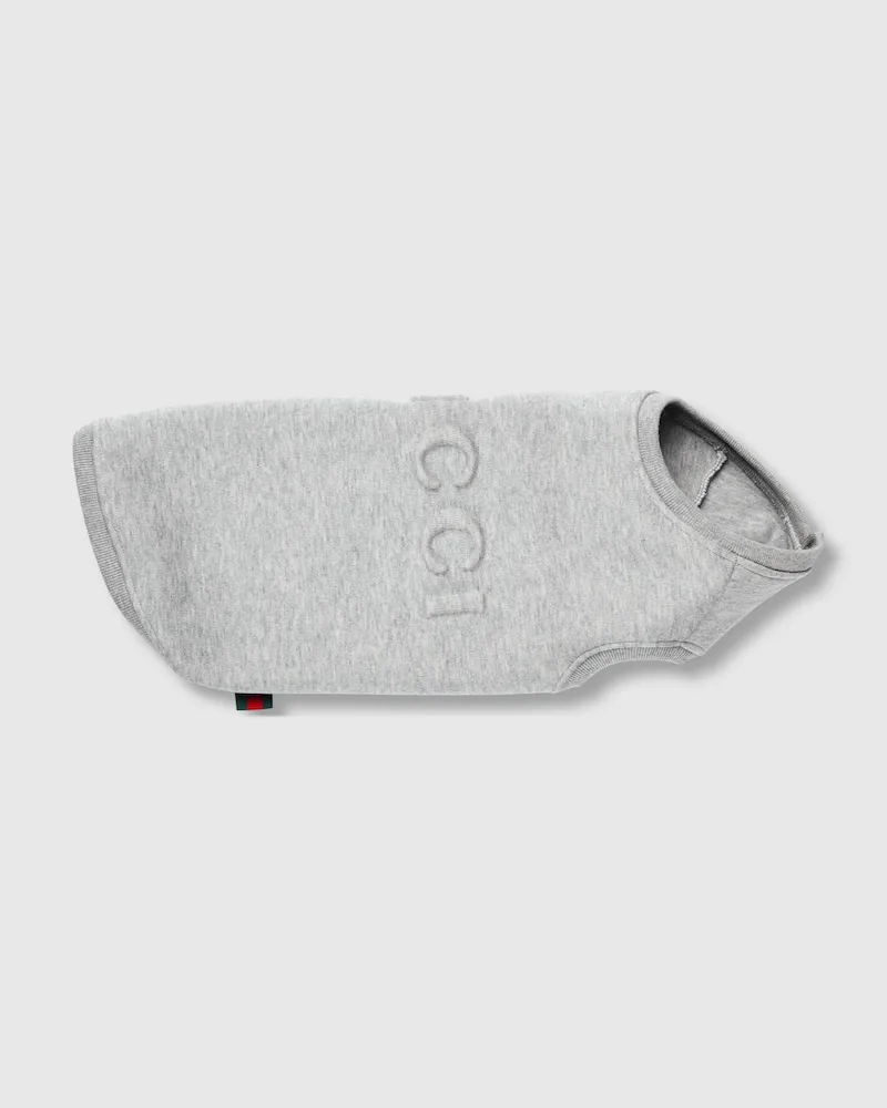 Gucci Haustier-Sweatshirt aus Baumwolle Mit Prägedesign, Größe Grau