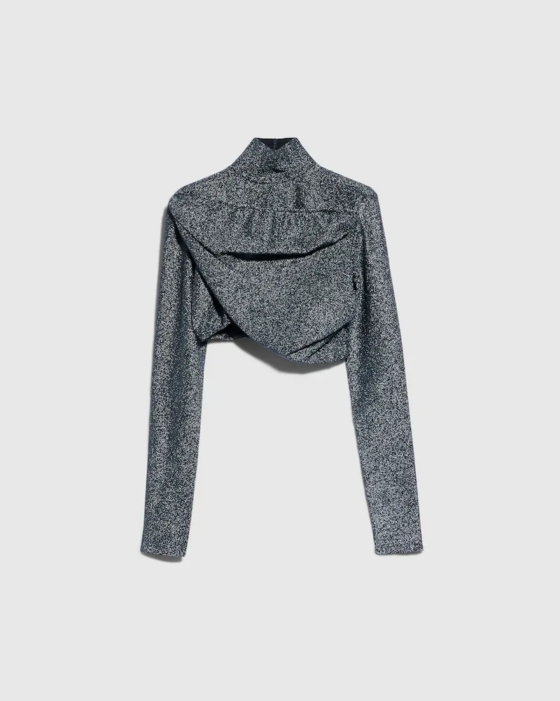 Gucci Top Court En Viscose Stretch Lamé, Taille Silver
