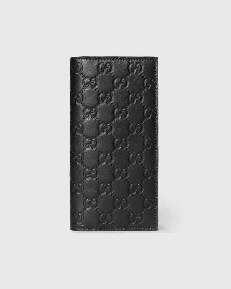 Gucci Längliche GG Emblem Brieftasche Schwarz