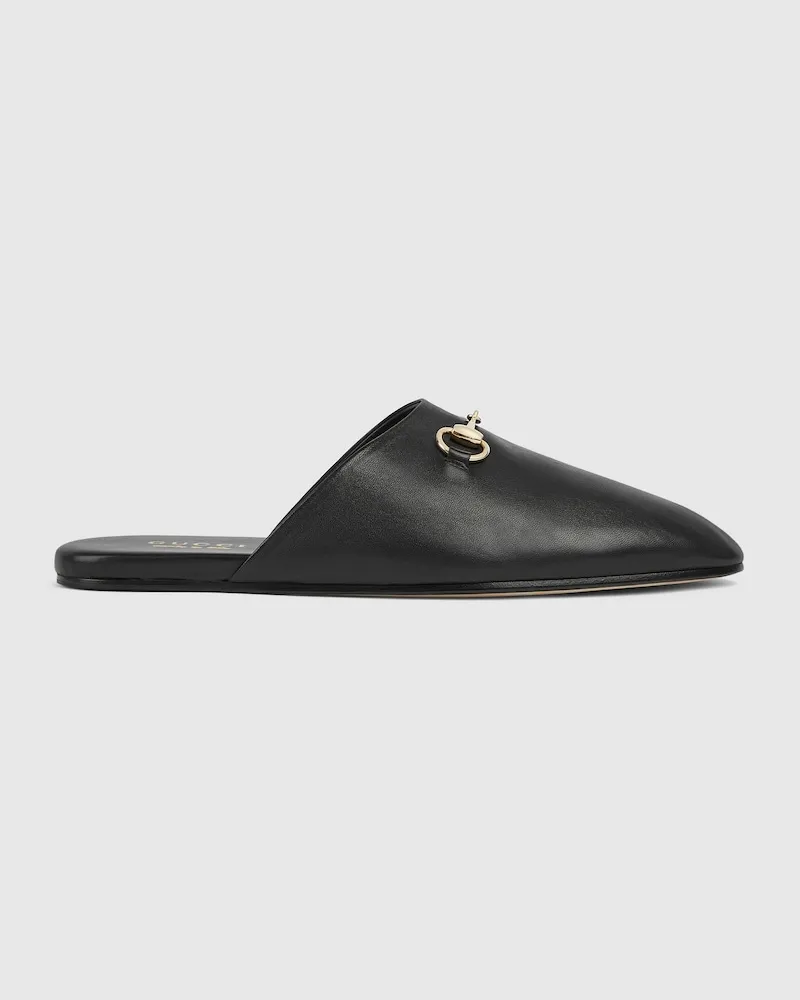 Gucci Herren-Mules Mit Horsebit, Größe Schwarz