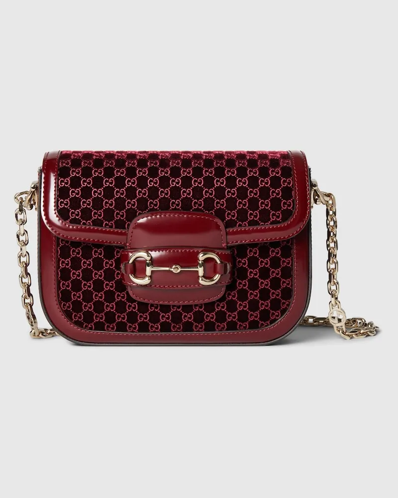Gucci Horsebit 1955 Mini-Schultertasche Bordeauxrot