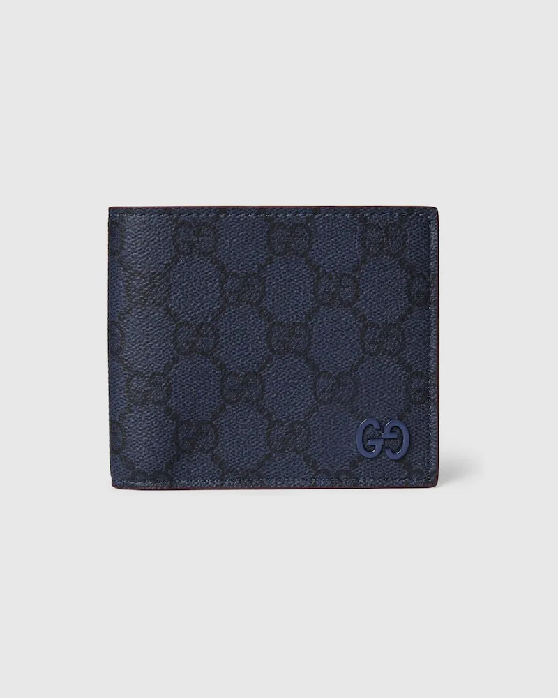 Gucci GG Faltbrieftasche Mit Bordeauxroter Innenseite Schwarz