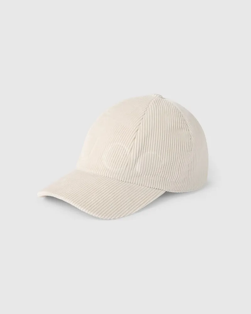 Gucci Baseballkappe aus Cord, Größe Weiß