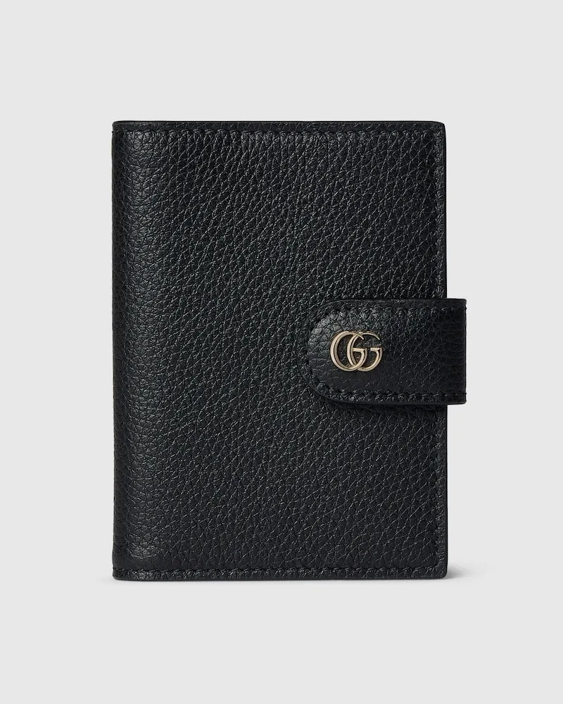 Gucci Zweifarbiges GG Marmont Kartenetui Schwarz