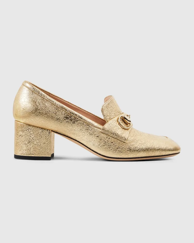 Gucci Damenpumps Im Loafer-Stil Mit Horsebit, Größe Gold