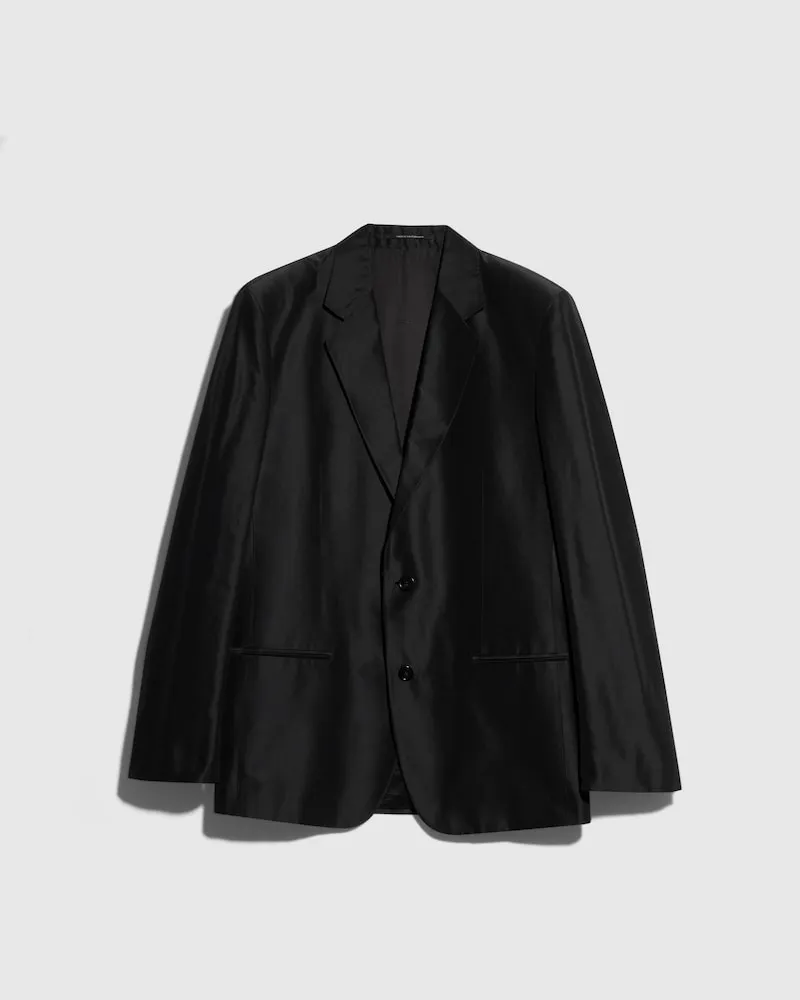 Gucci Jacke aus Feinem Seidenfaille, Größe Schwarz