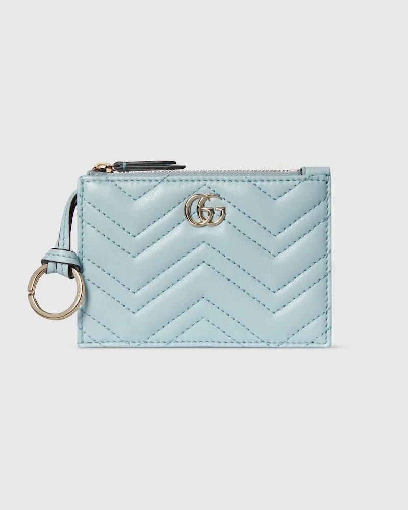 Gucci GG Marmont Schlüsseltäschchen Mit Reißverschluss Blau