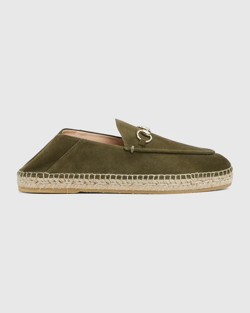 Gucci Damenespadrille Mit Horsebit, Größe Grün