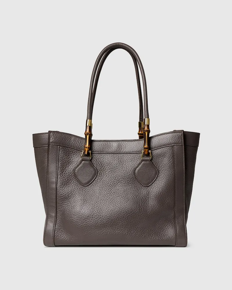 Gucci Mittelgroße Bamboo Tote Tasche Grau