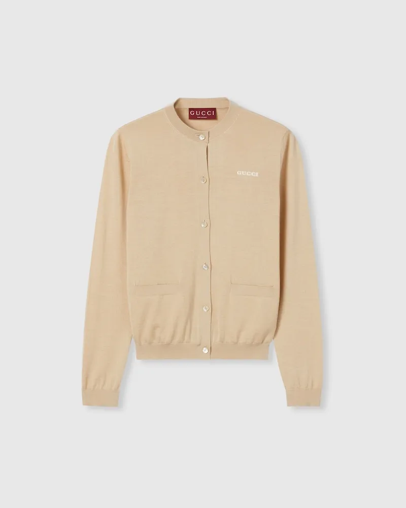 Gucci Cardigan aus Kaschmir Und Seide, Größe Beige