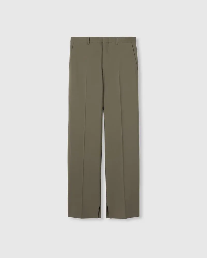 Gucci Hose aus Wollgabardine Mit Stickerei, Größe Grün
