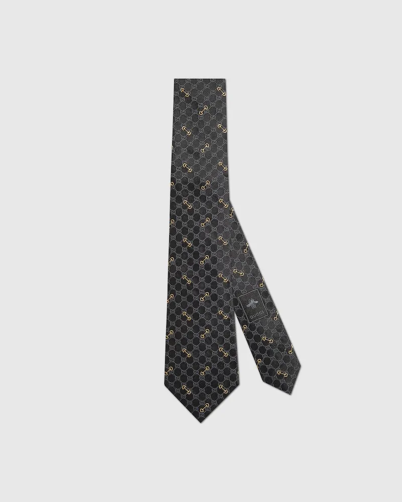 Gucci Krawatte aus GG Seidenjacquard Schwarz