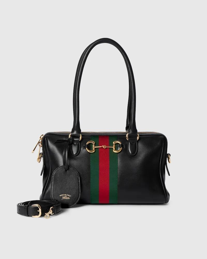 Gucci Mittelgroße Borsetto Boston Bag Schwarz