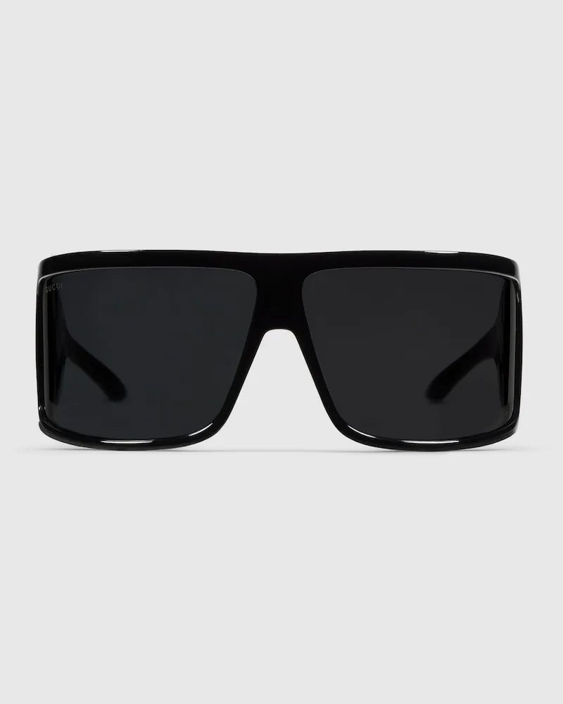 Gucci Sonnenbrille In Maskenform Schwarz