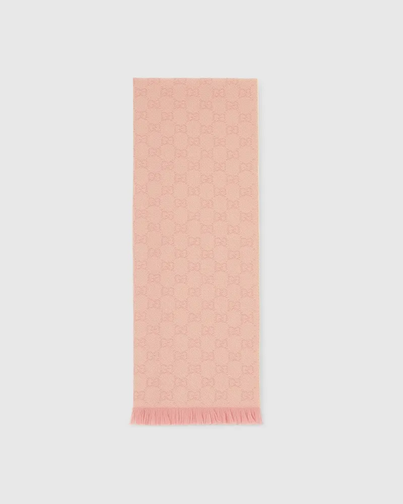 Gucci Schal aus GG Wolle Pink