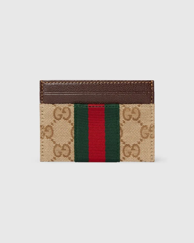 Gucci GG Kartenetui mit Web Beige
