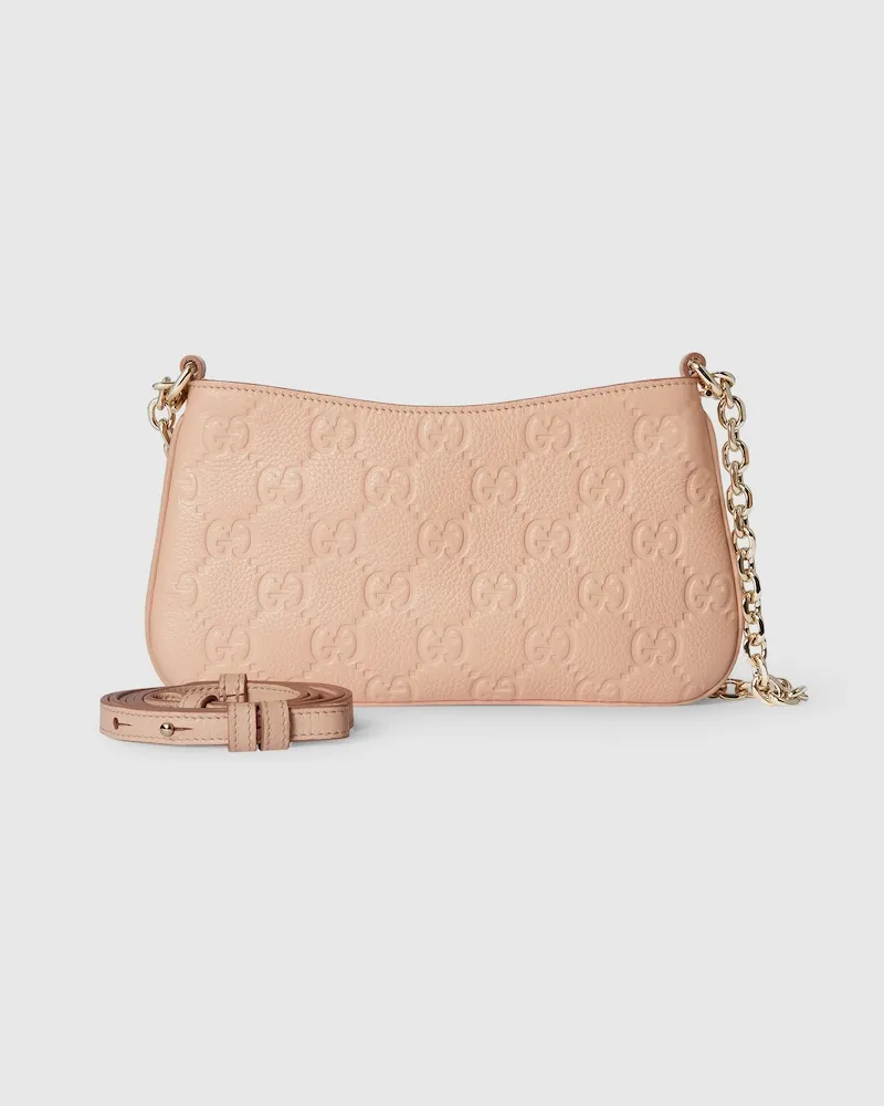 Gucci Kleine GG Emblem Schultertasche Pink