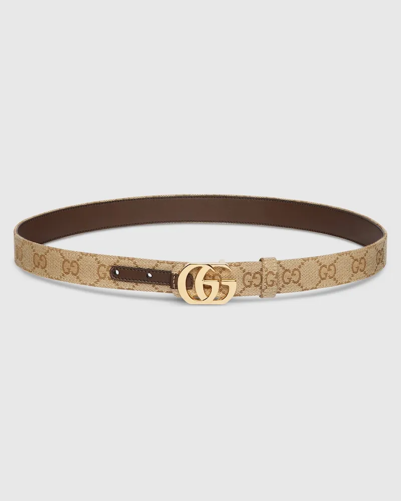 Gucci Wendbarer Cut GG Marmont Gürtel Beige