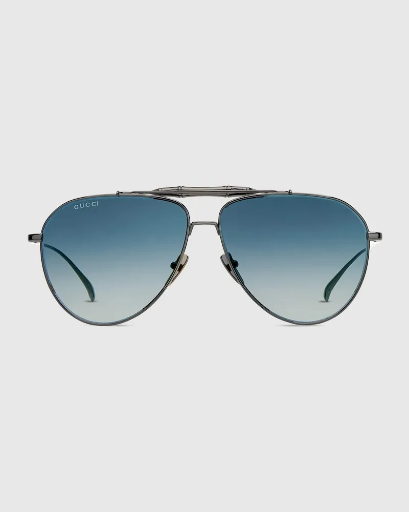Gucci Sonnenbrille Im Pilotenstil Blau