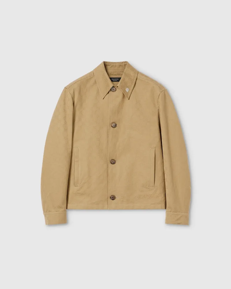 Gucci Jacke aus GG Baumwollgabardine, Größe Beige