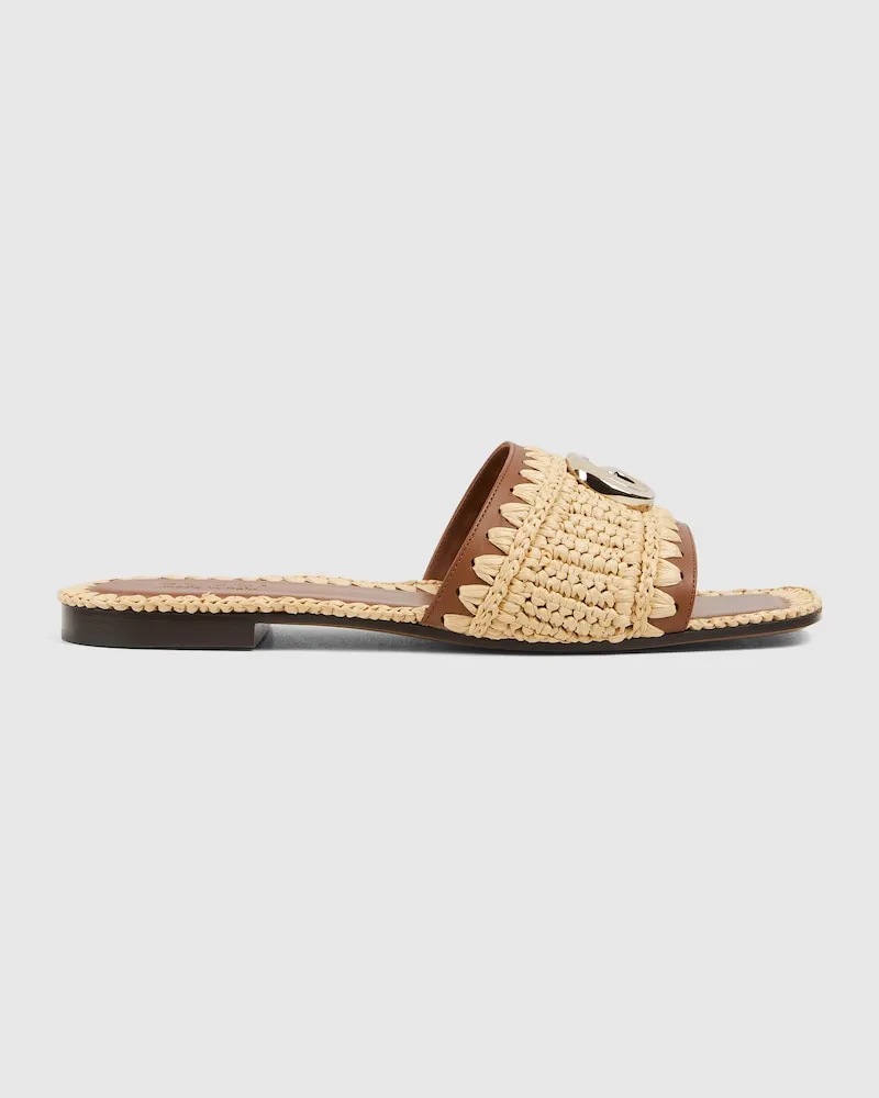 Gucci Damenpantolette Mit Doppel G, Größe Nude