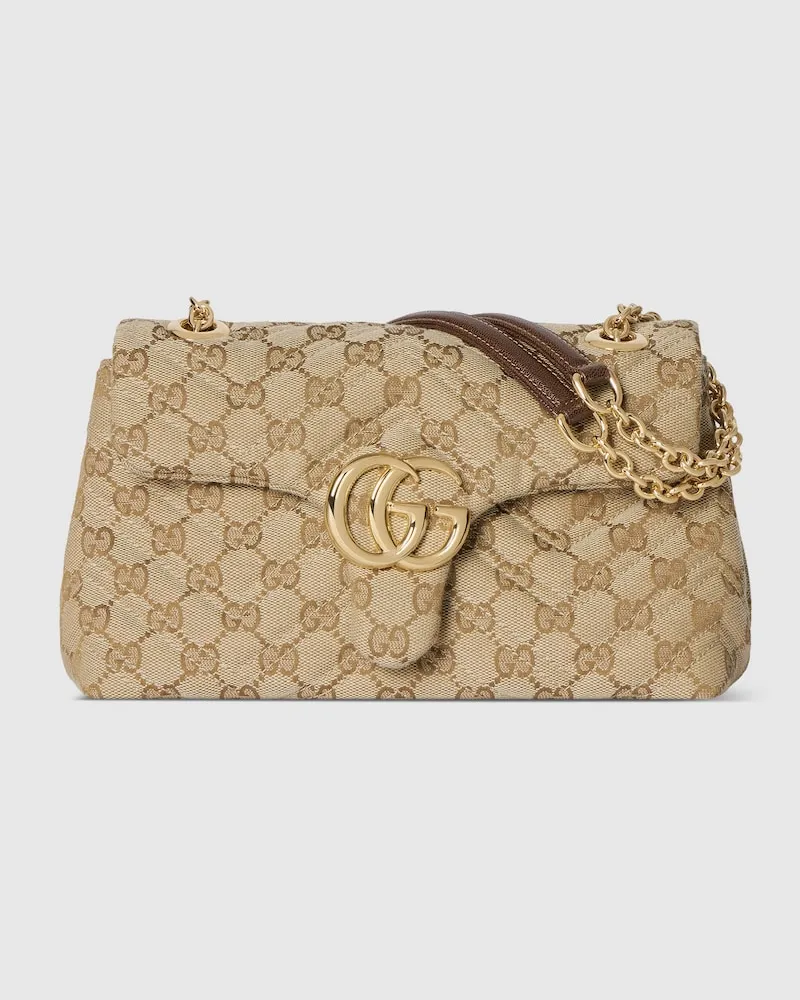 Gucci Kleine GG Marmont Schultertasche Beige