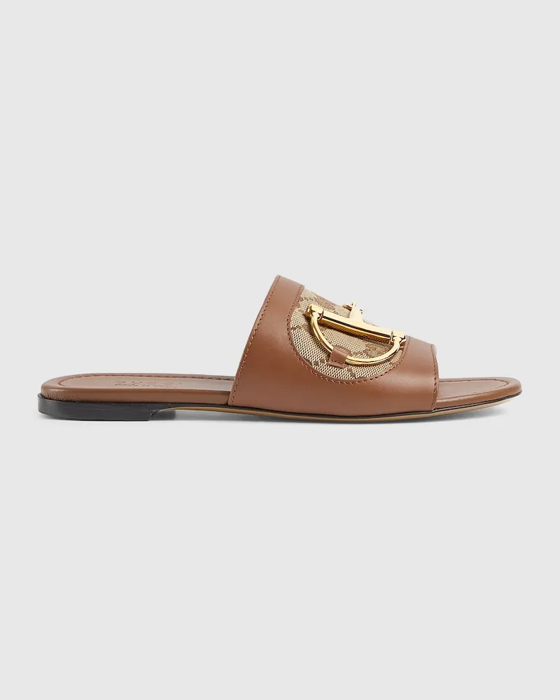 Gucci Damenpantolette Mit Horsebit, Größe Braun