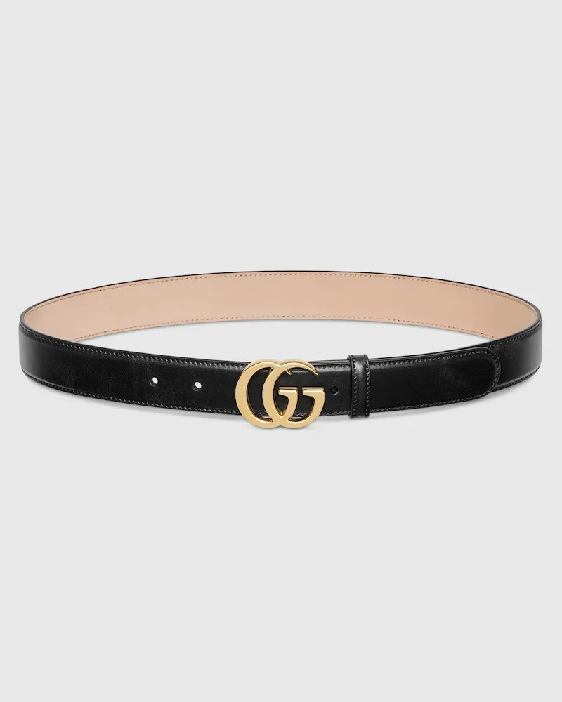 Gucci GG Marmont Gürtel, Größe 95 Schwarz