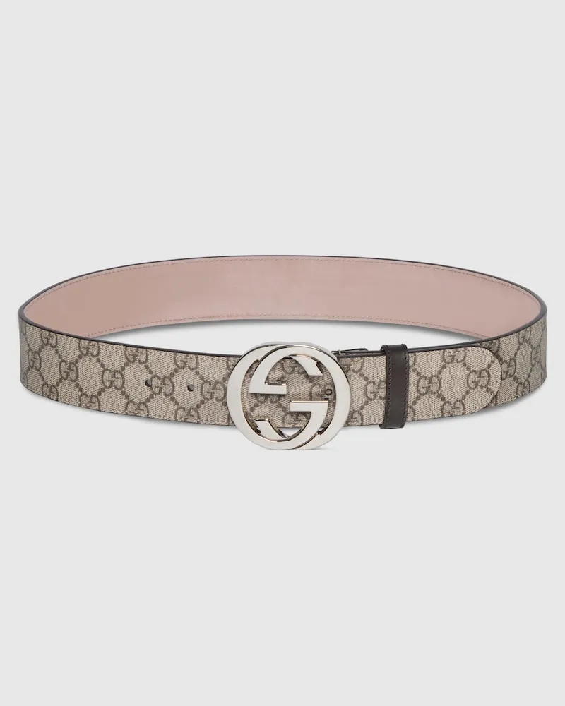 Gucci Gürtel Mit GG Schnalle, Größe 95 Beige