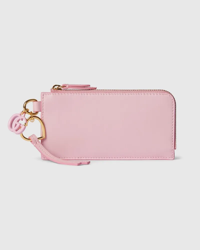 Gucci Kartenetui Mit Doppel G Anhänger Pink