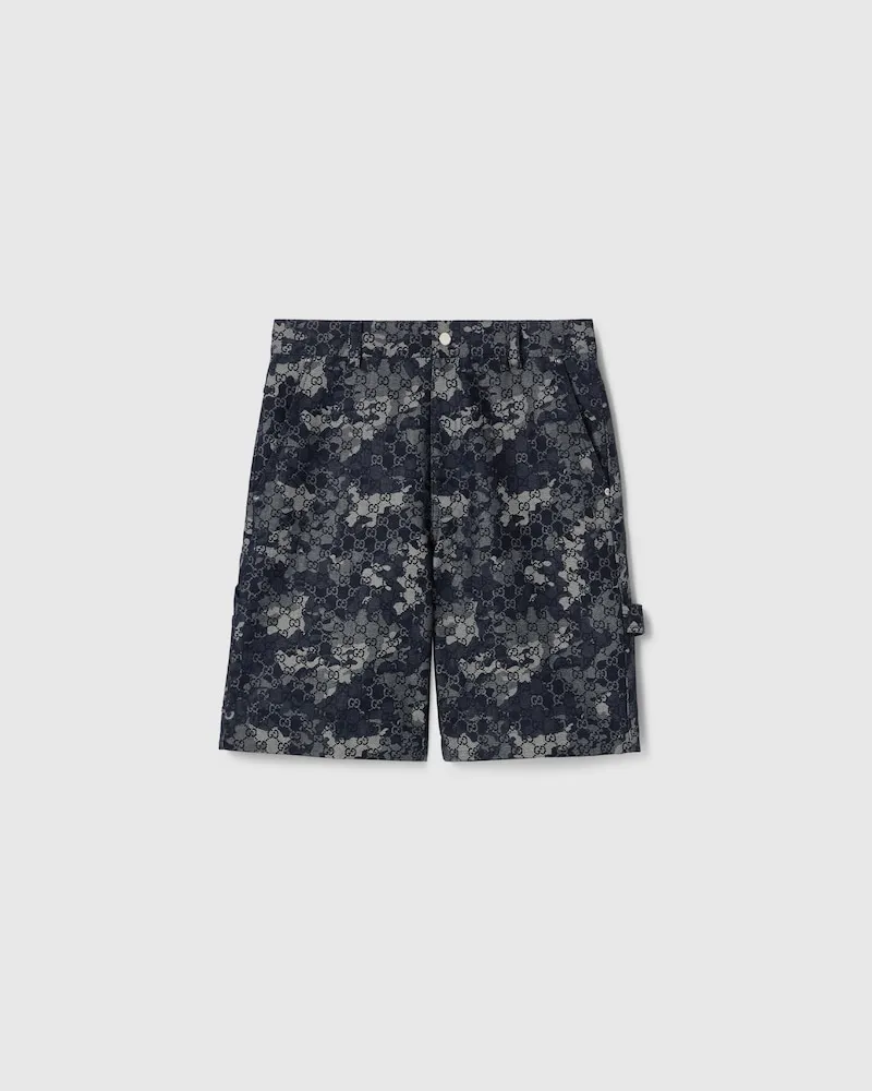 Gucci Shorts aus GG Denim-Jacquard, Größe Blau