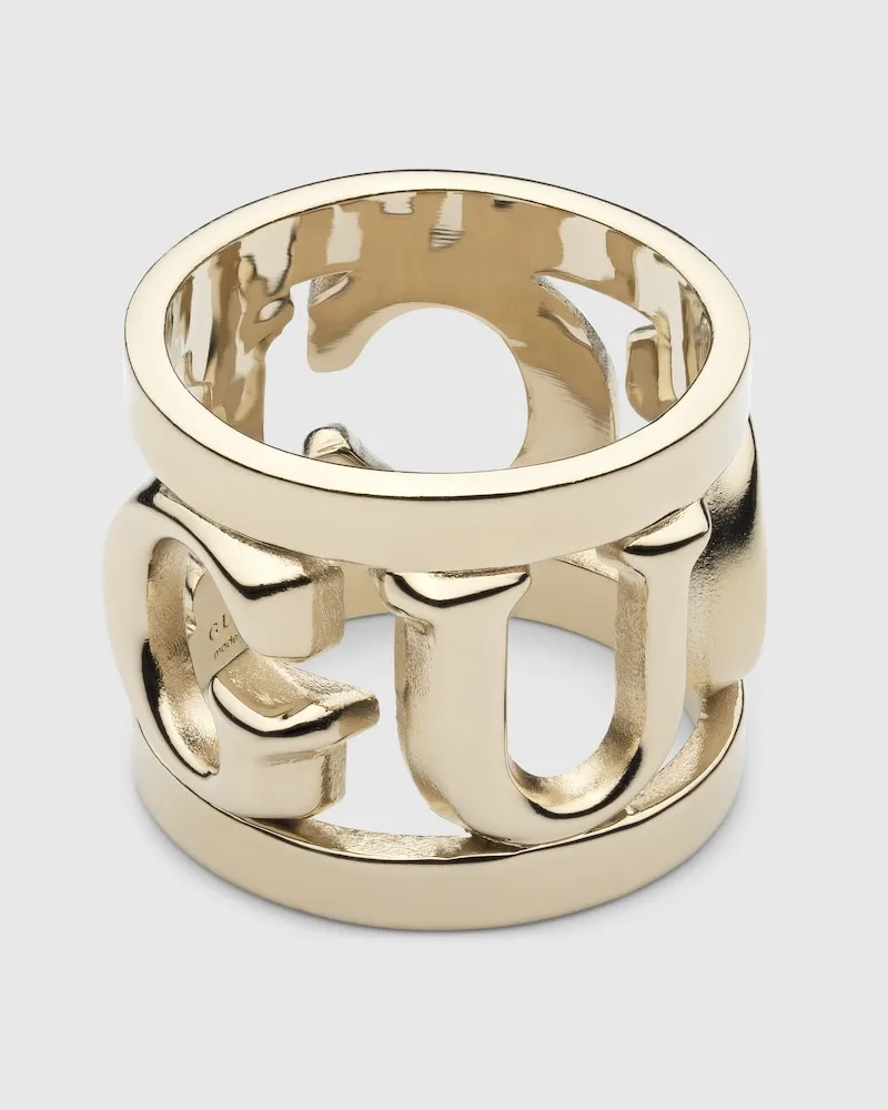 Gucci Bague Carré Avec Logo Or
