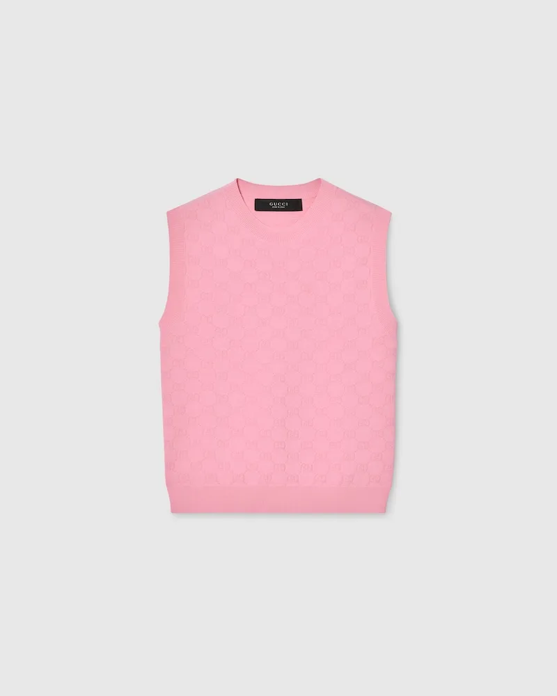 Gucci Gilet En Tissu Jacquard Fin GG, Taille Rose