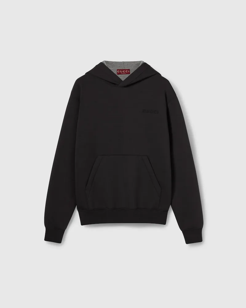 Gucci Sweatshirt aus Jersey Mit Stickerei, Größe Schwarz