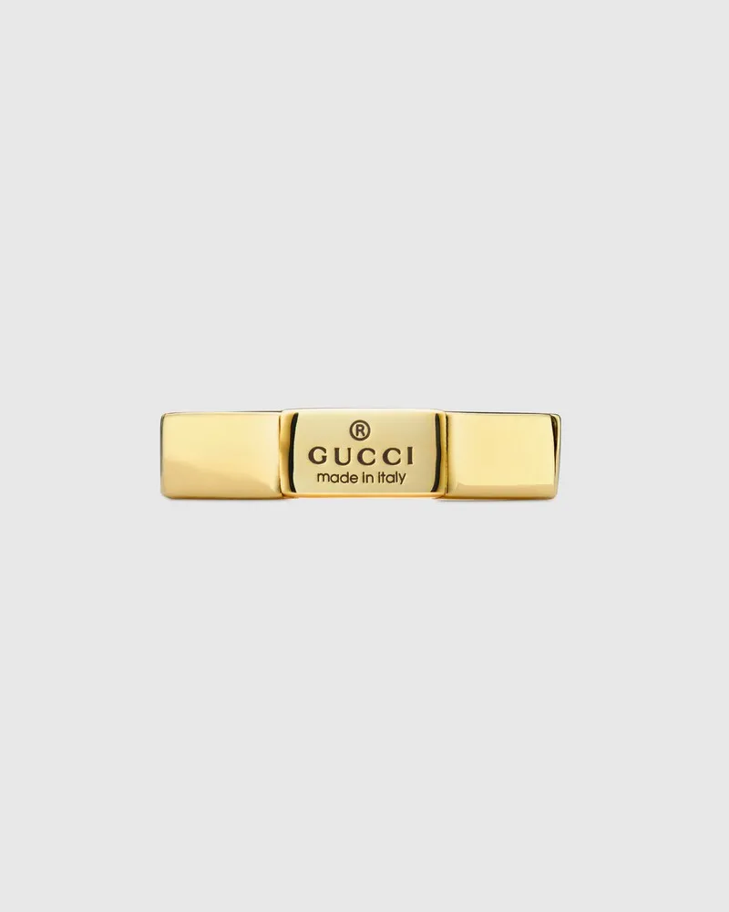 Gucci Trademark Eckiger Ring Goldfarbenes