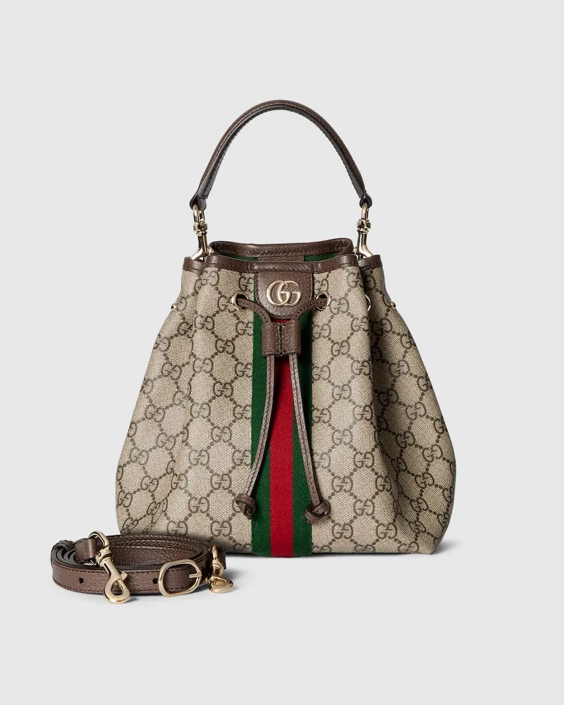 Gucci Kleine Ophidia Bucket Bag Beige
