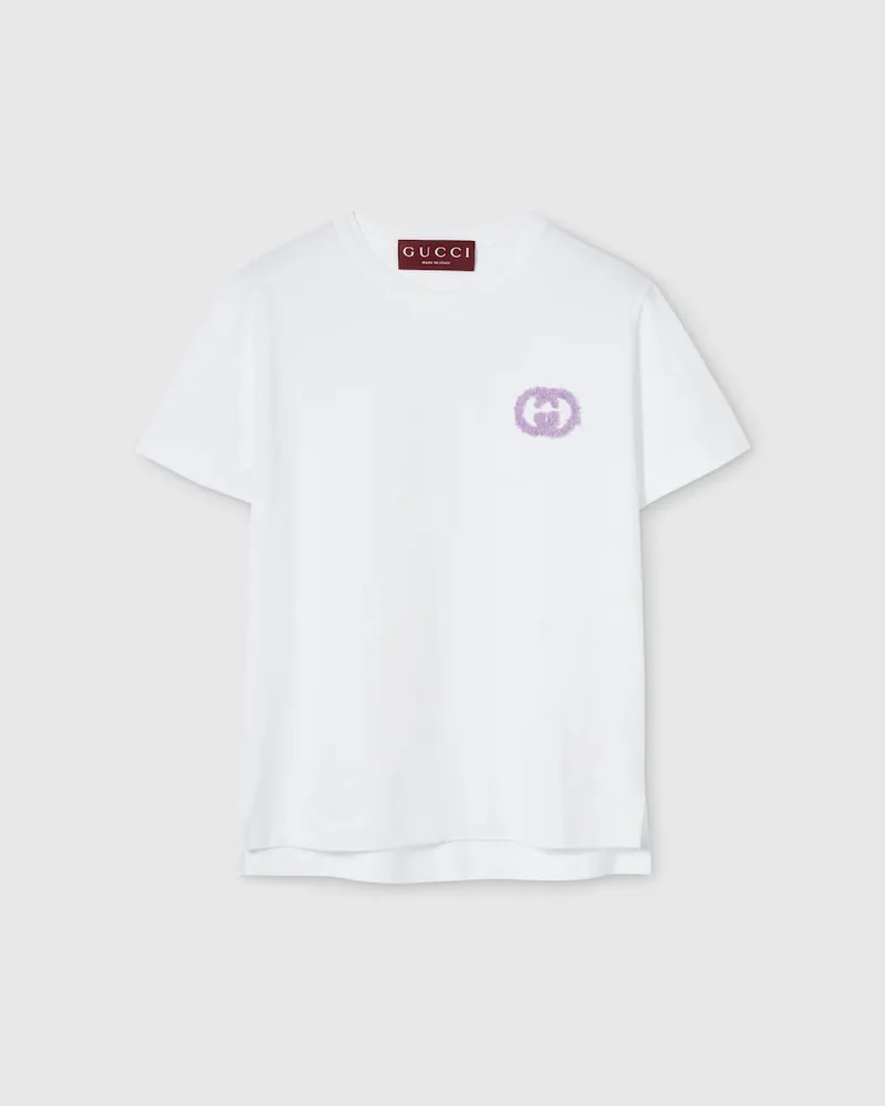 Gucci T-Shirt aus Mittelschwerem Baumwolljersey, Größe Weiß