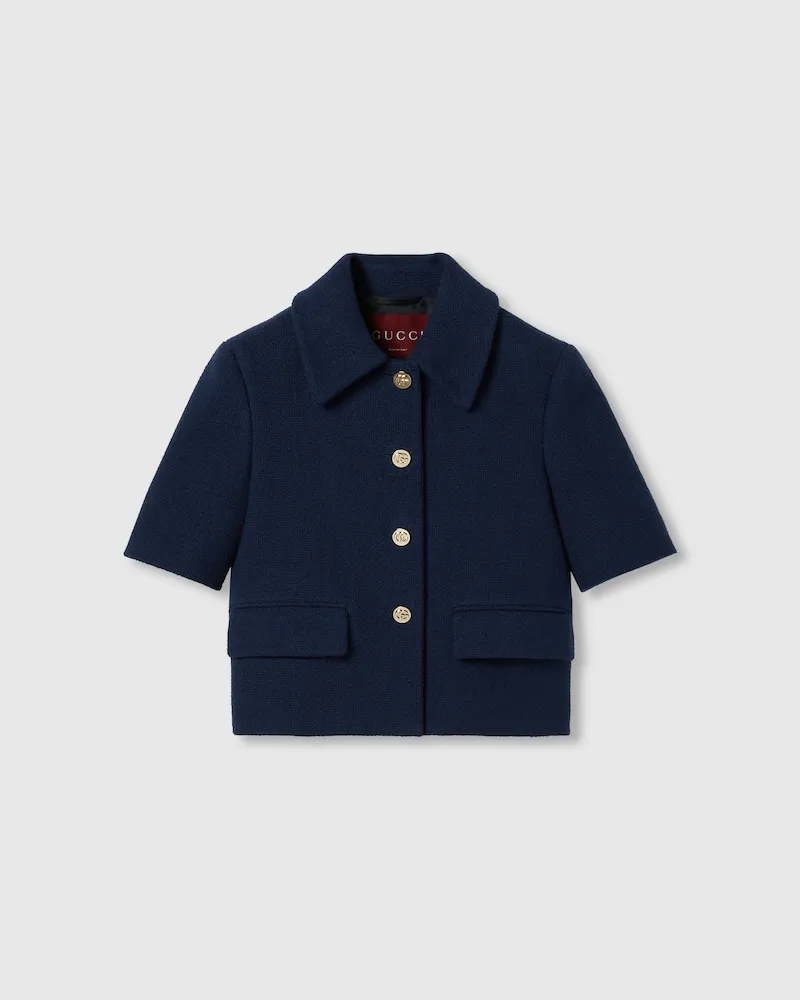 Gucci Jacke aus Baumwoll-Tweed, Größe Blau